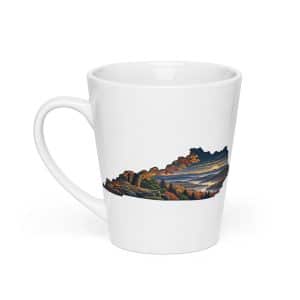 Kentucky Latte Mug: Autumn woodland, Illustrated Kentucky Silhouette - 12 oz - Main