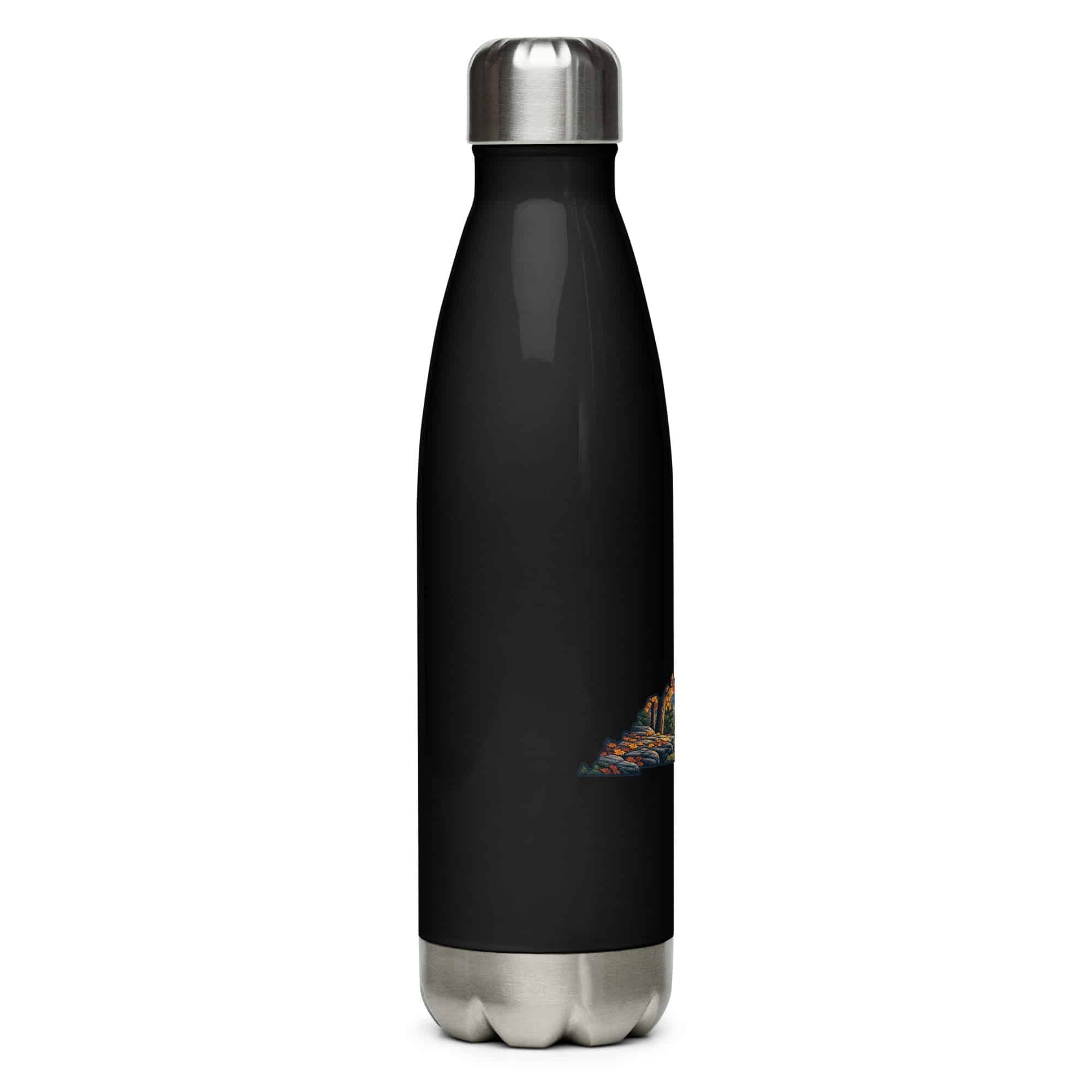 Kentucky Stainless Steel Water Bottle: Autumn woodland, Illustrated Kentucky Silhouette