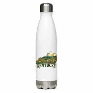 Kentucky Stainless Steel Water Bottle: Wildflower meadow, Vintage Kentucky Silhouette - 17 oz - Main