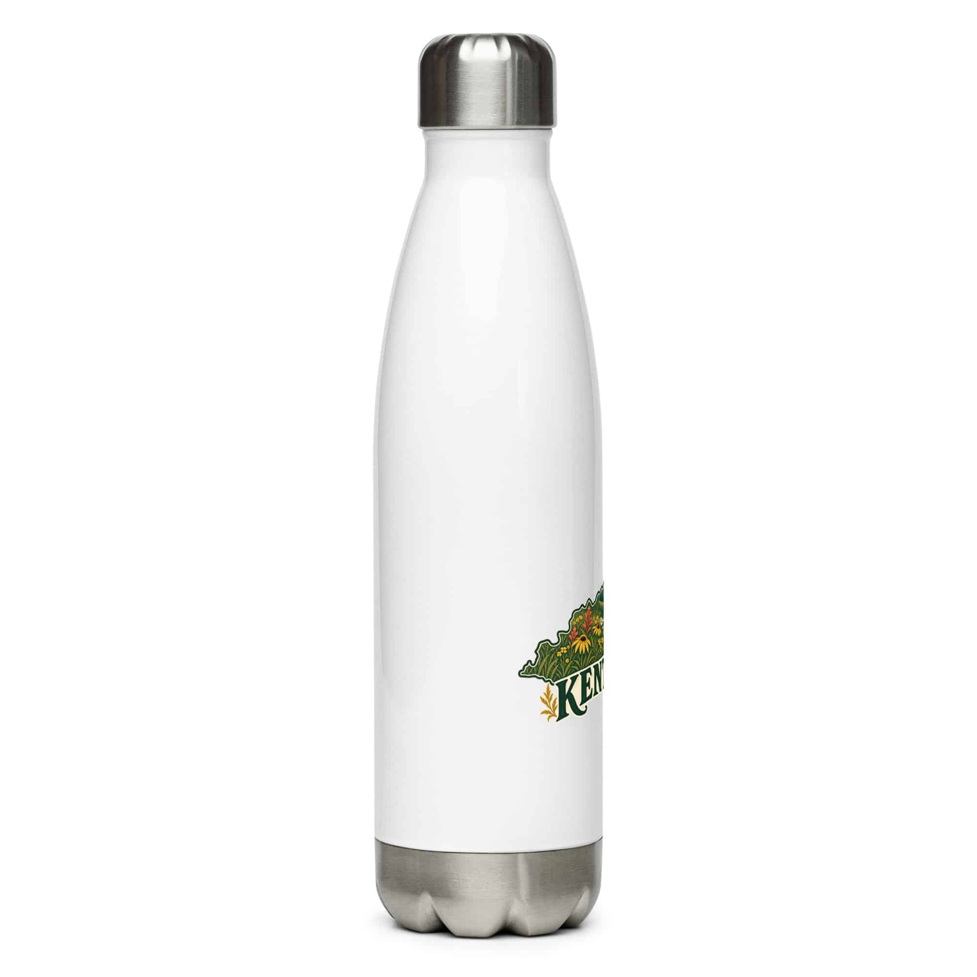 Kentucky Stainless Steel Water Bottle: Wildflower meadow, Vintage Kentucky Silhouette