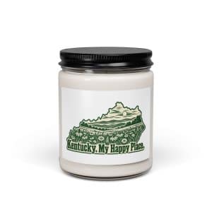 Kentucky Soy Wax Candle: Wildflower meadow, Woodcut Kentucky Silhouette - 9oz - Main