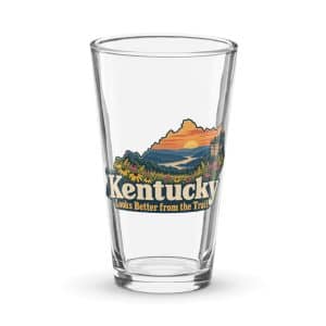 Kentucky Pint Glass: Wildflower meadow, Colorful Kentucky Silhouette - 16 oz - Main