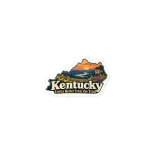 Kentucky Vinyl Sticker: Wildflower meadow, Colorful Kentucky Silhouette - 3″×3″ - Main