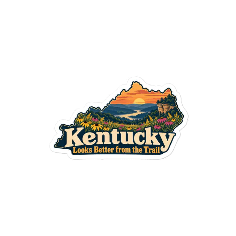 Kentucky Vinyl Sticker: Wildflower meadow, Colorful Kentucky Silhouette