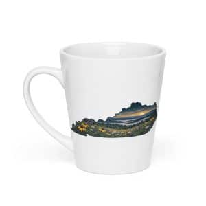 Kentucky Latte Mug: Wildflower meadow, Illustrated Kentucky Silhouette - 12 oz - Main