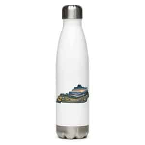 Kentucky Stainless Steel Water Bottle: Wildflower meadow, Illustrated Kentucky Silhouette - 17 oz - Main