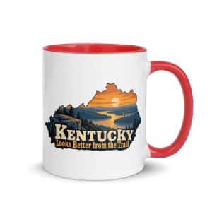 Kentucky Color Inside Coffee Mug: River valley at sunset, Colorful Kentucky Silhouette - 11 oz - Main