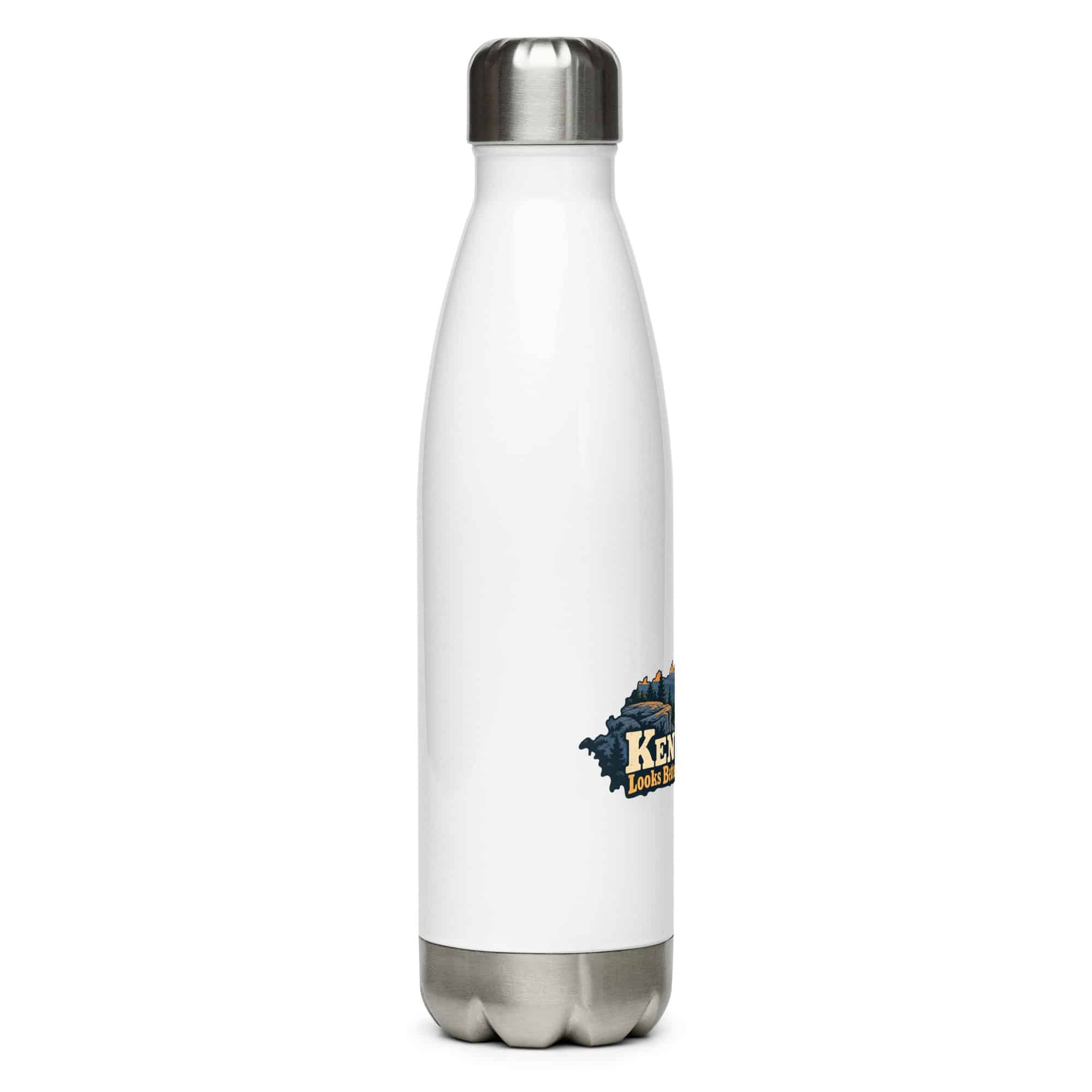 Kentucky Stainless Steel Water Bottle: River valley at sunset, Colorful Kentucky Silhouette