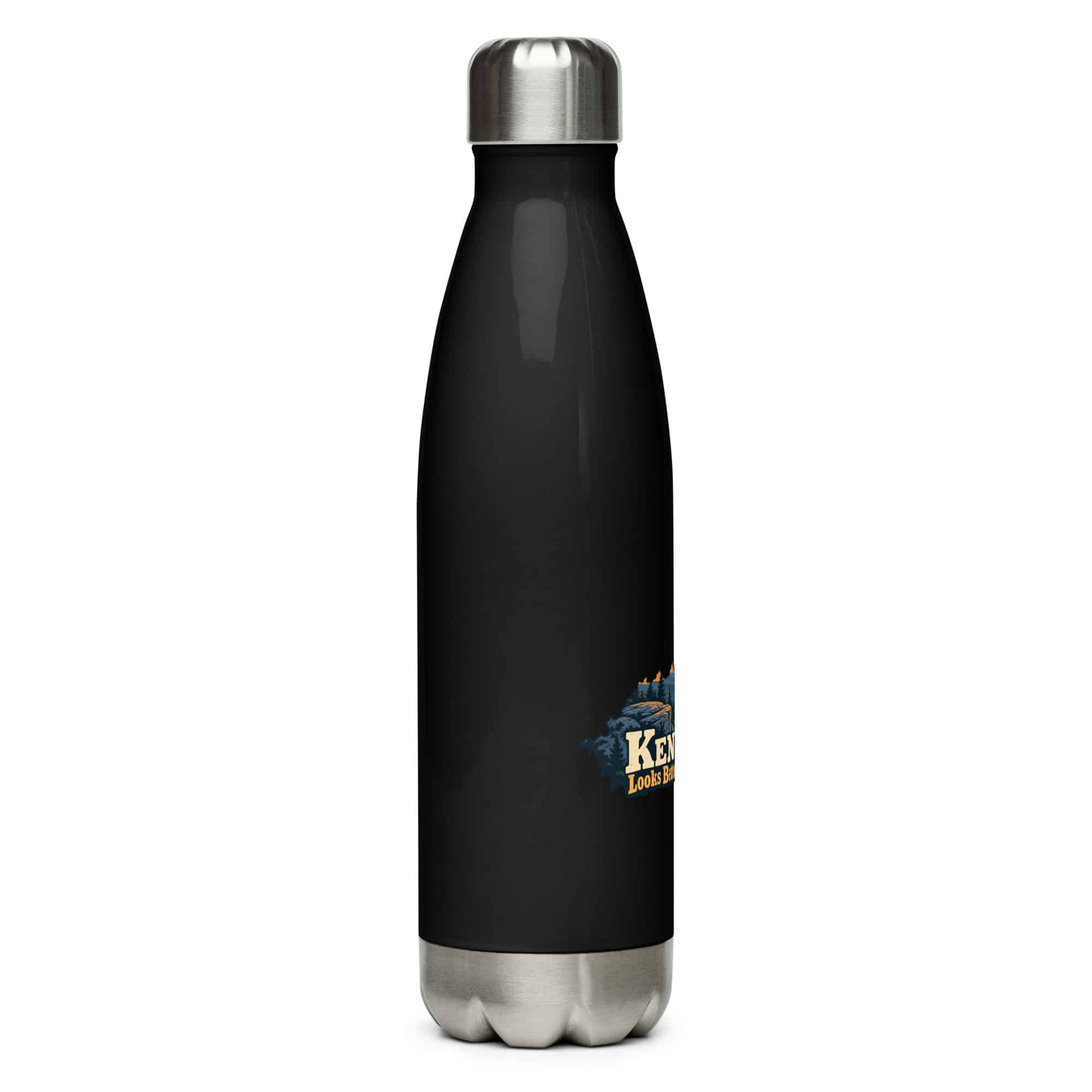 Kentucky Stainless Steel Water Bottle: River valley at sunset, Colorful Kentucky Silhouette