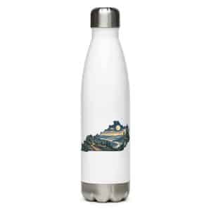 Kentucky Stainless Steel Water Bottle: Forest trail and hiking silhouette, Illustrated Kentucky Silhouette - 17 oz - Main