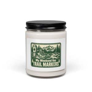 Nature and Adventure Soy Wax Candle: My Weekend Has Trail Markers, Forest Ink Stamp - 9oz - Main