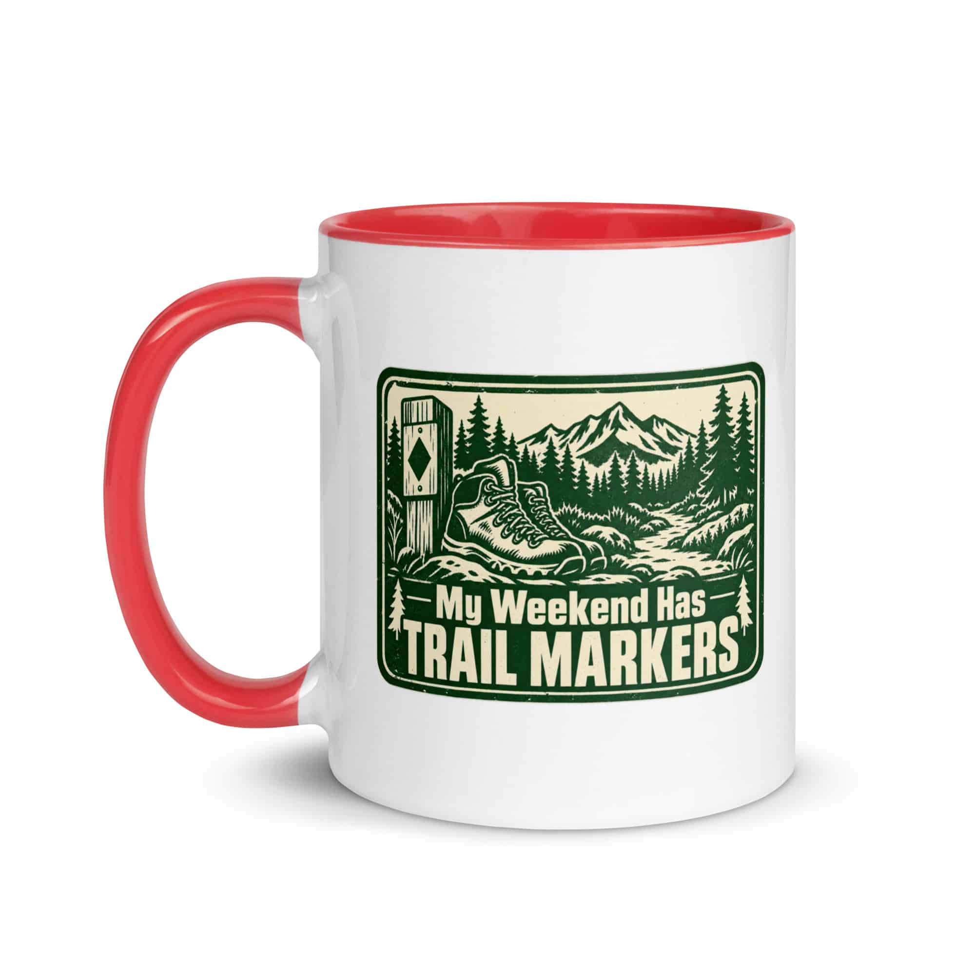 Nature and Adventure Color Inside Coffee Mug: My Weekend Has Trail Markers, Forest Ink Stamp
