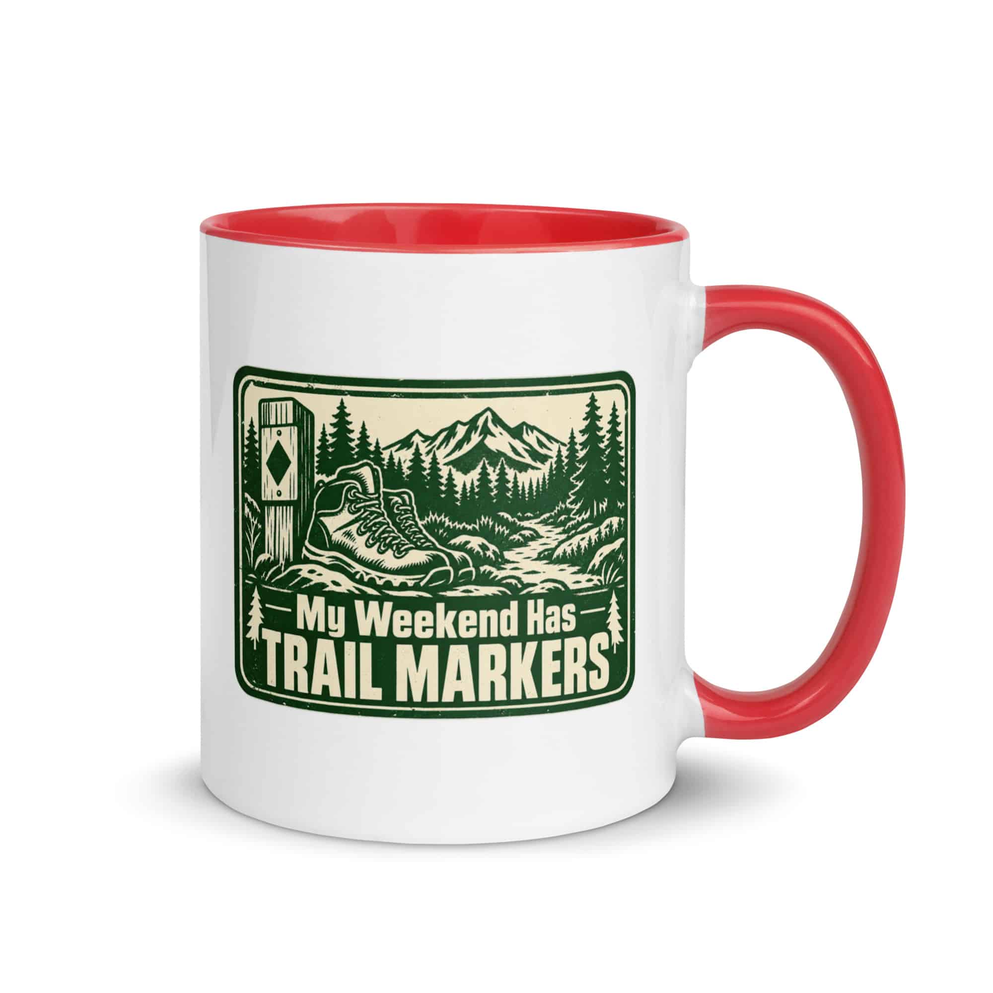 Nature and Adventure Color Inside Coffee Mug: My Weekend Has Trail Markers, Forest Ink Stamp