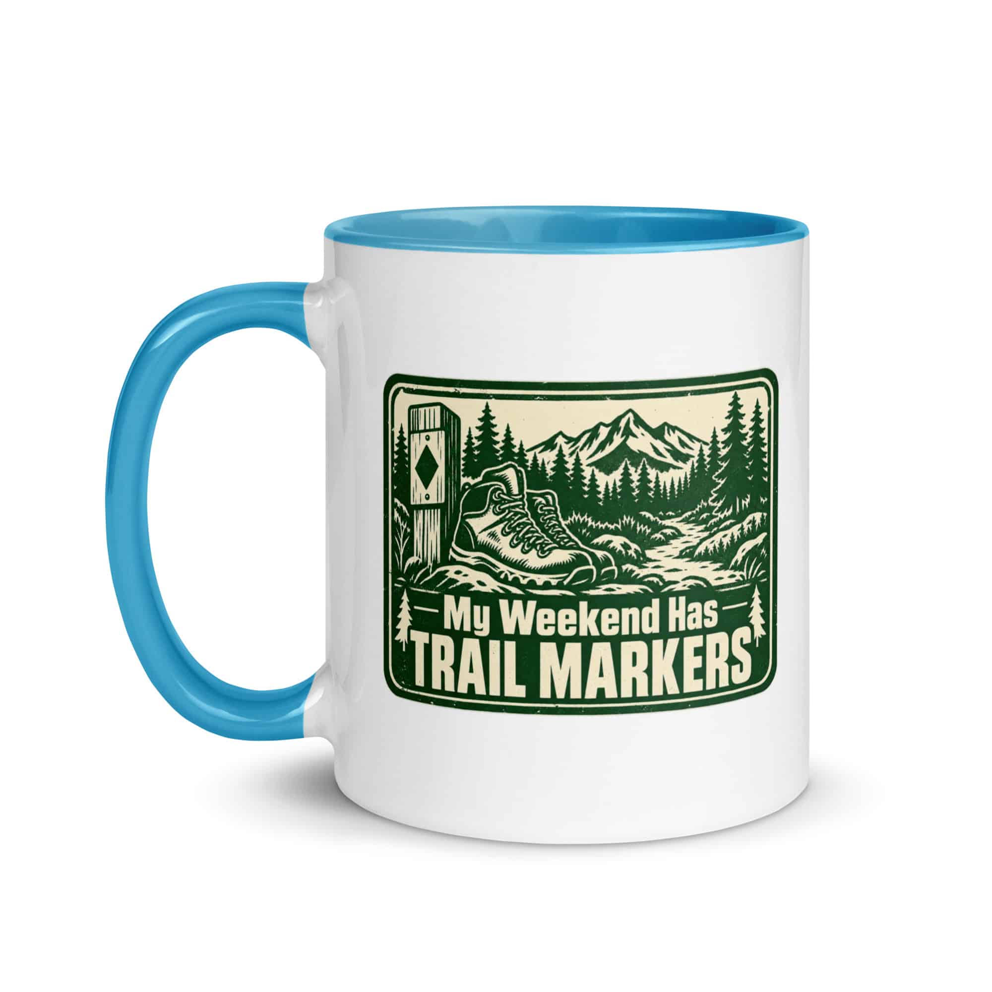 Nature and Adventure Color Inside Coffee Mug: My Weekend Has Trail Markers, Forest Ink Stamp
