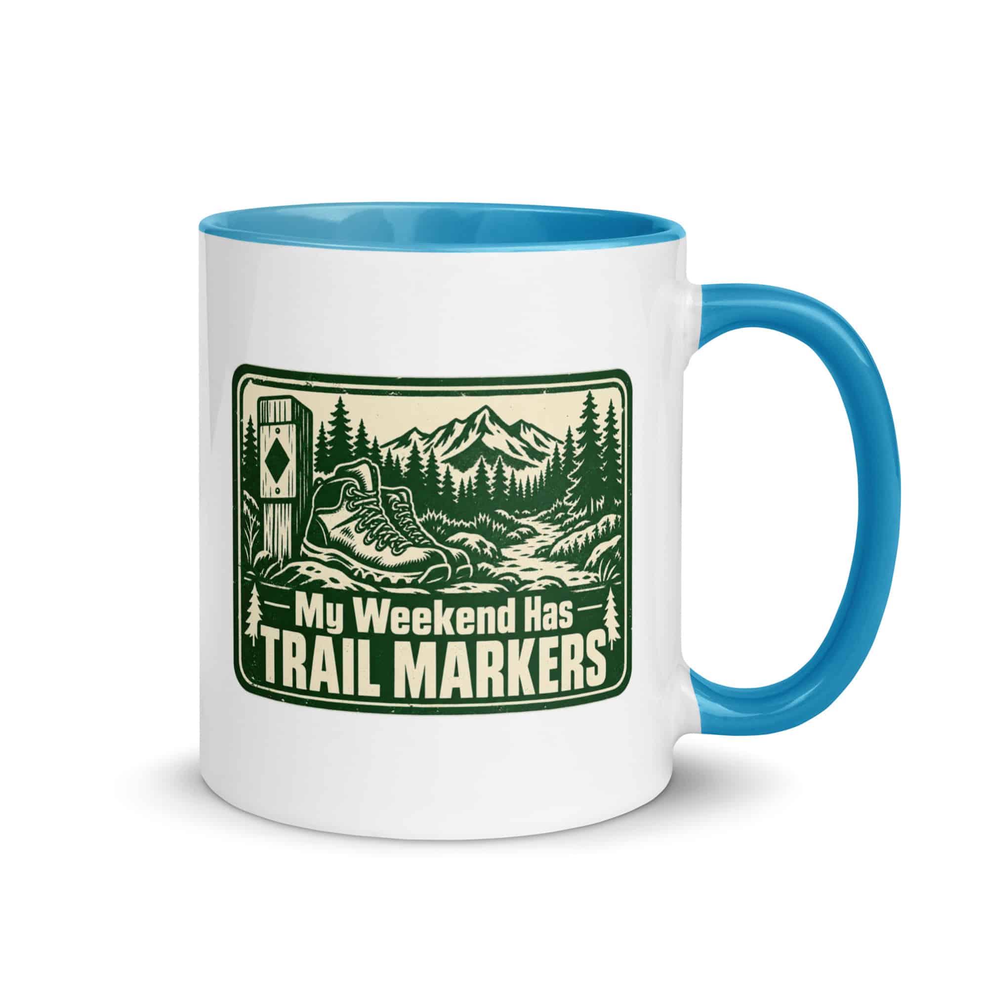 Nature and Adventure Color Inside Coffee Mug: My Weekend Has Trail Markers, Forest Ink Stamp