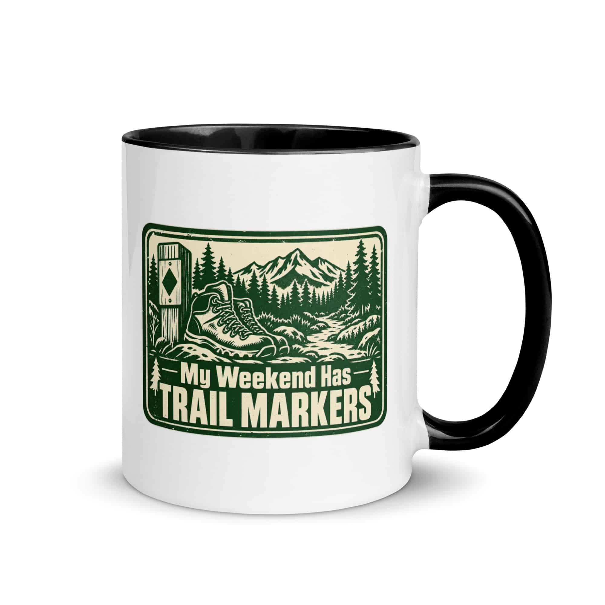 Nature and Adventure Color Inside Coffee Mug: My Weekend Has Trail Markers, Forest Ink Stamp