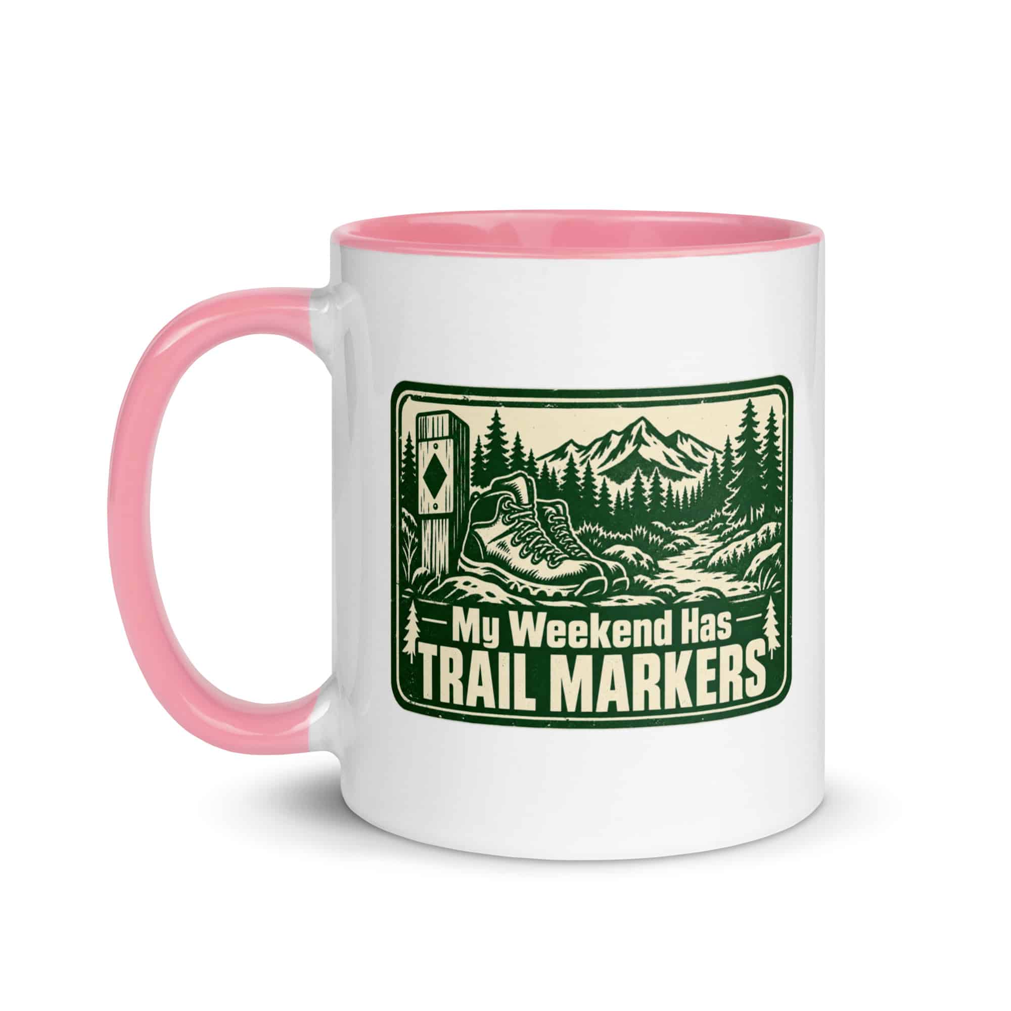 Nature and Adventure Color Inside Coffee Mug: My Weekend Has Trail Markers, Forest Ink Stamp