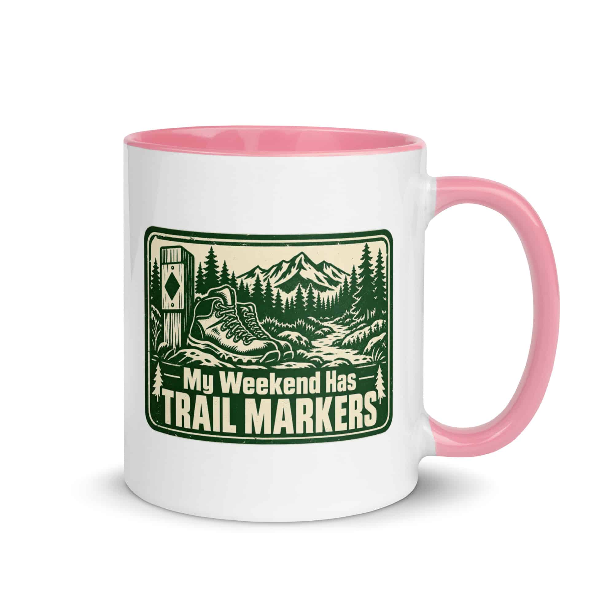 Nature and Adventure Color Inside Coffee Mug: My Weekend Has Trail Markers, Forest Ink Stamp
