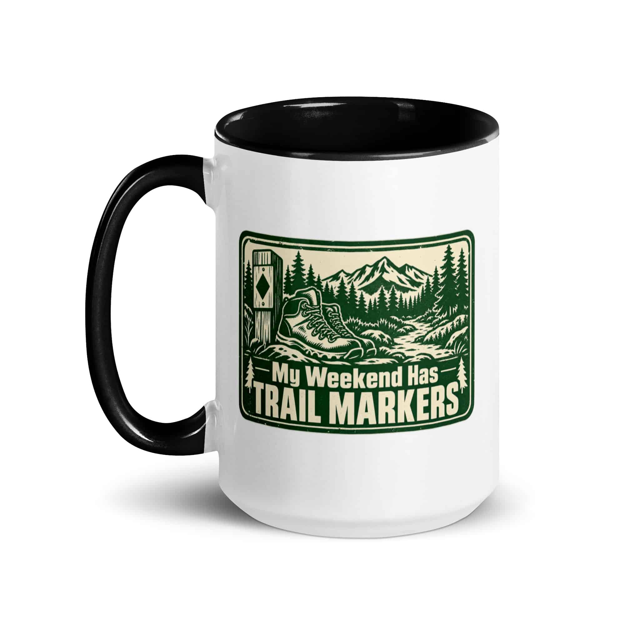 Nature and Adventure Color Inside Coffee Mug: My Weekend Has Trail Markers, Forest Ink Stamp