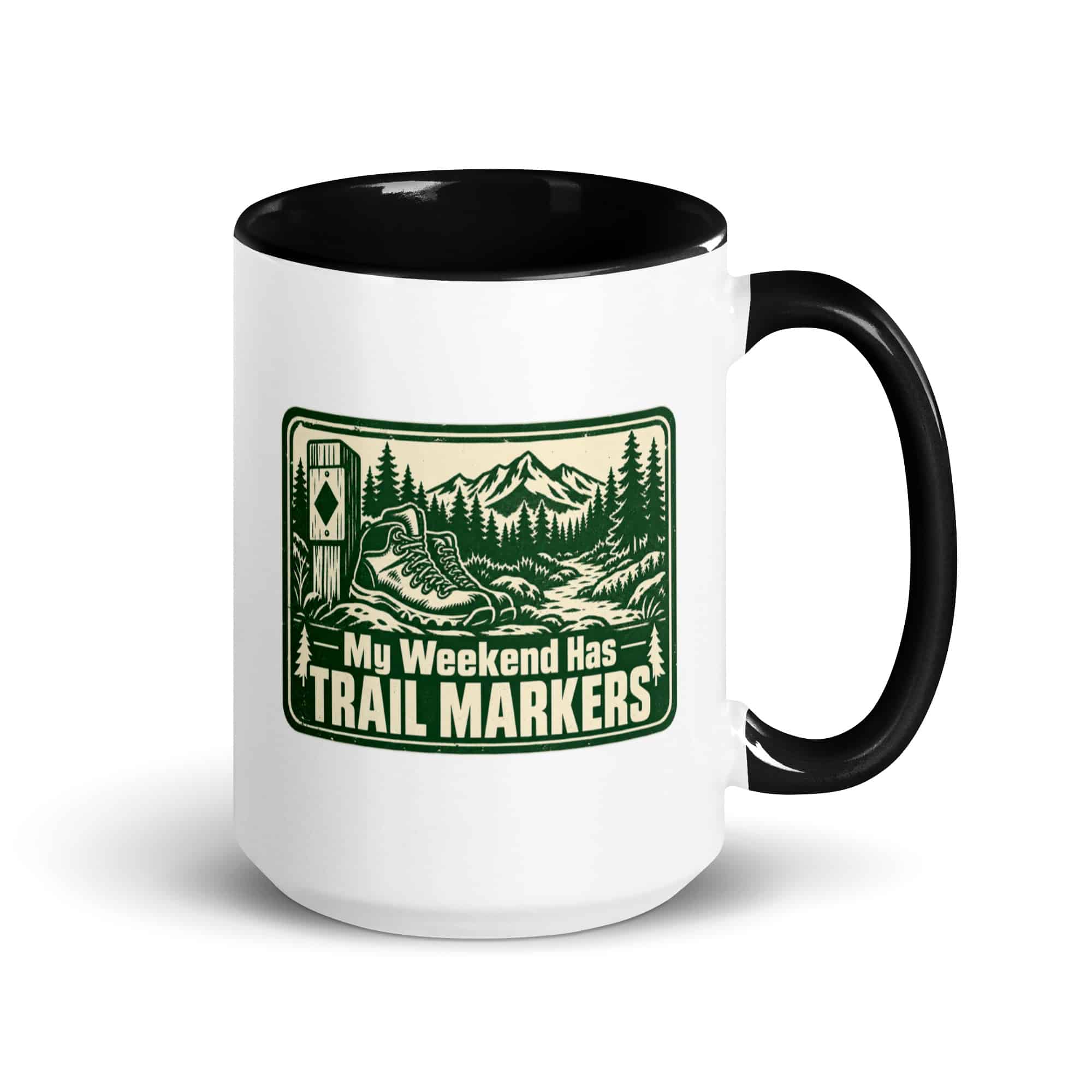 Nature and Adventure Color Inside Coffee Mug: My Weekend Has Trail Markers, Forest Ink Stamp