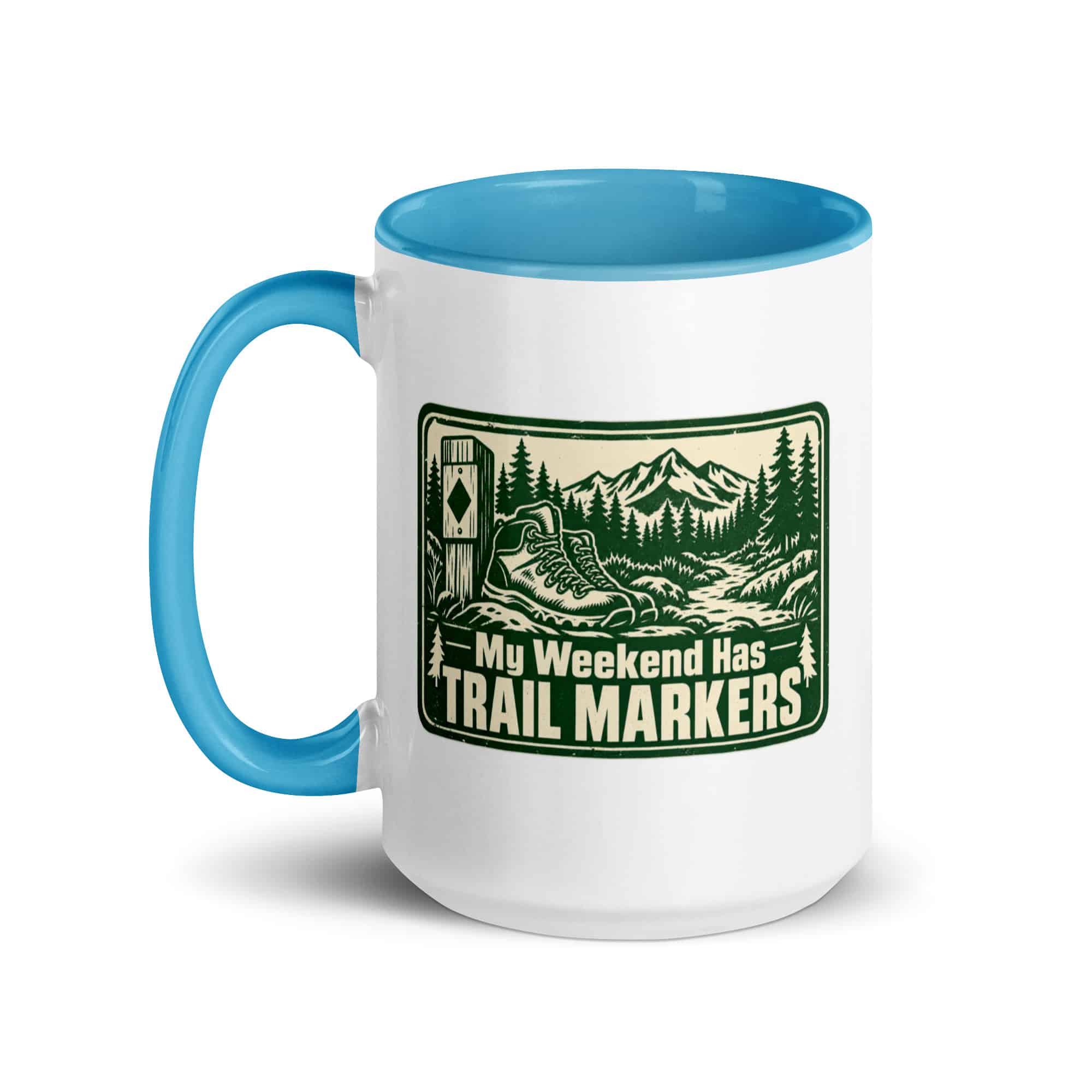 Nature and Adventure Color Inside Coffee Mug: My Weekend Has Trail Markers, Forest Ink Stamp