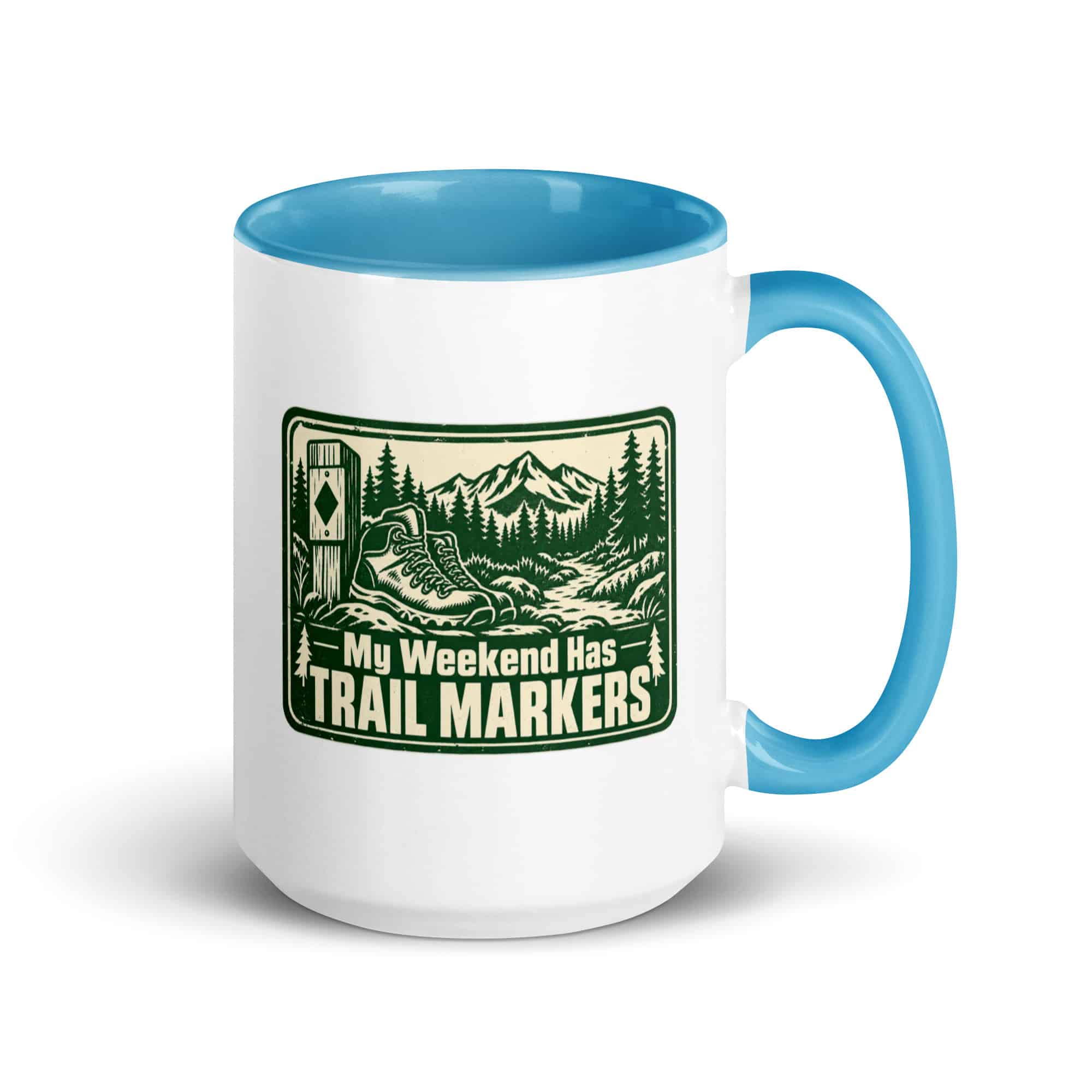 Nature and Adventure Color Inside Coffee Mug: My Weekend Has Trail Markers, Forest Ink Stamp
