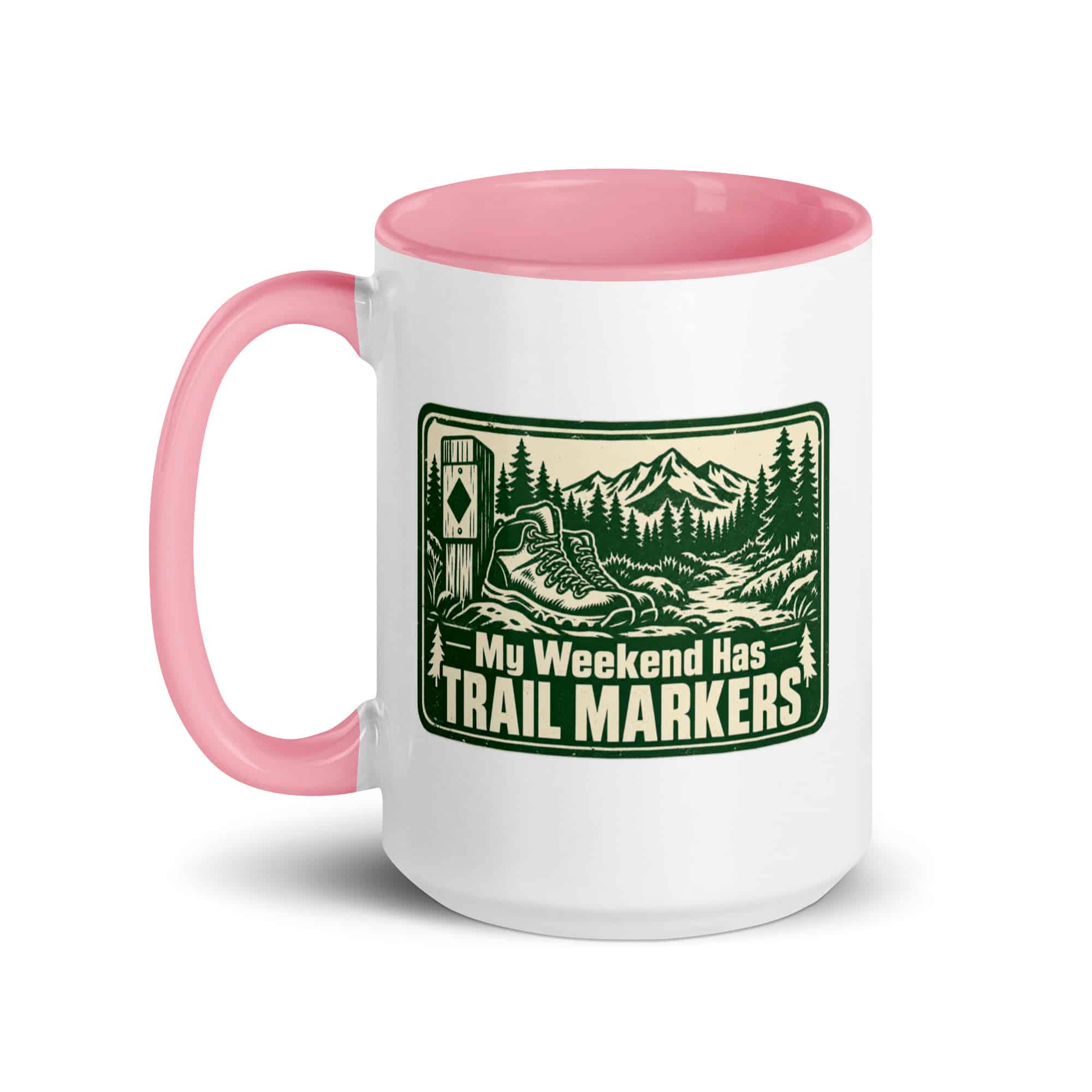 Nature and Adventure Color Inside Coffee Mug: My Weekend Has Trail Markers, Forest Ink Stamp