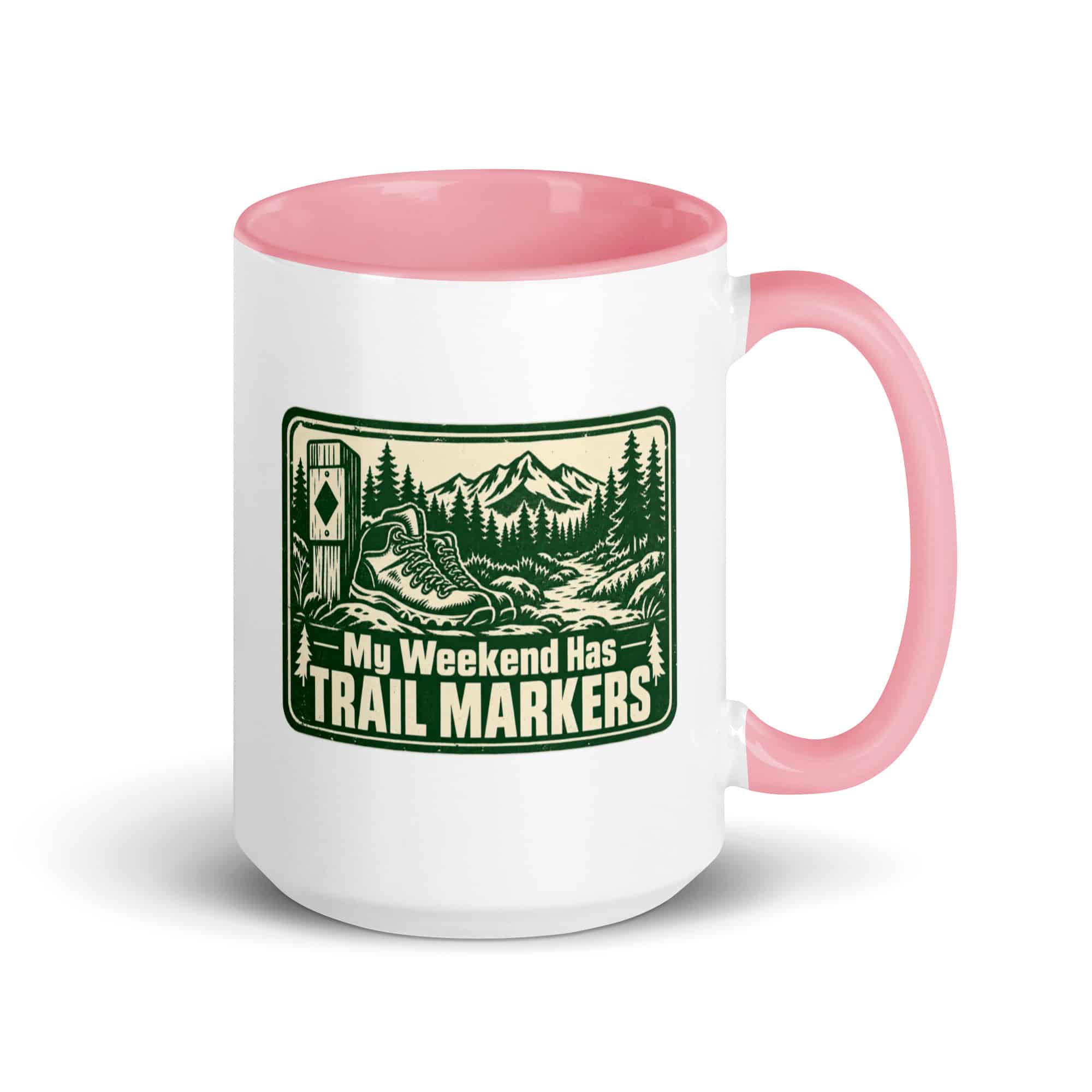 Nature and Adventure Color Inside Coffee Mug: My Weekend Has Trail Markers, Forest Ink Stamp