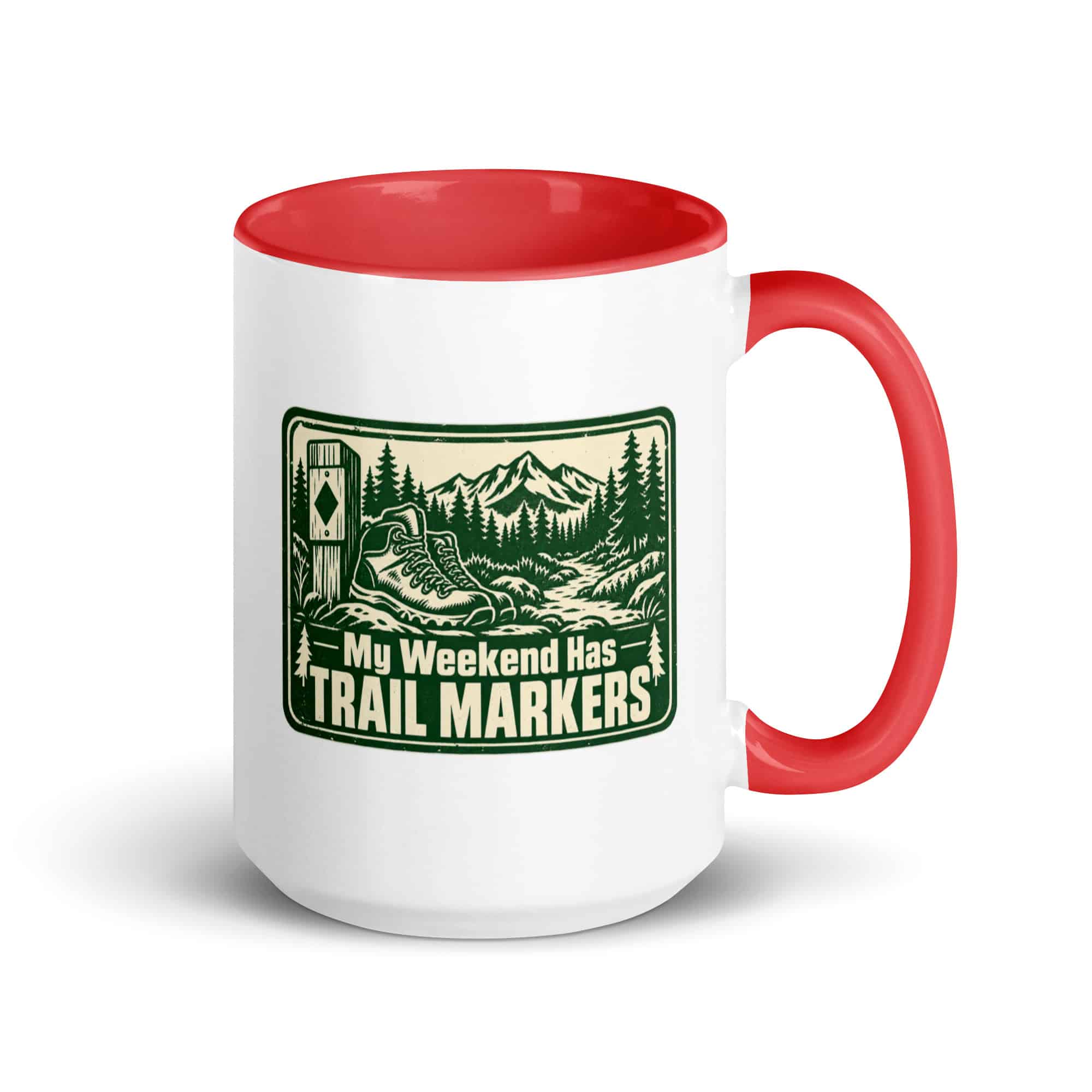 Nature and Adventure Color Inside Coffee Mug: My Weekend Has Trail Markers, Forest Ink Stamp