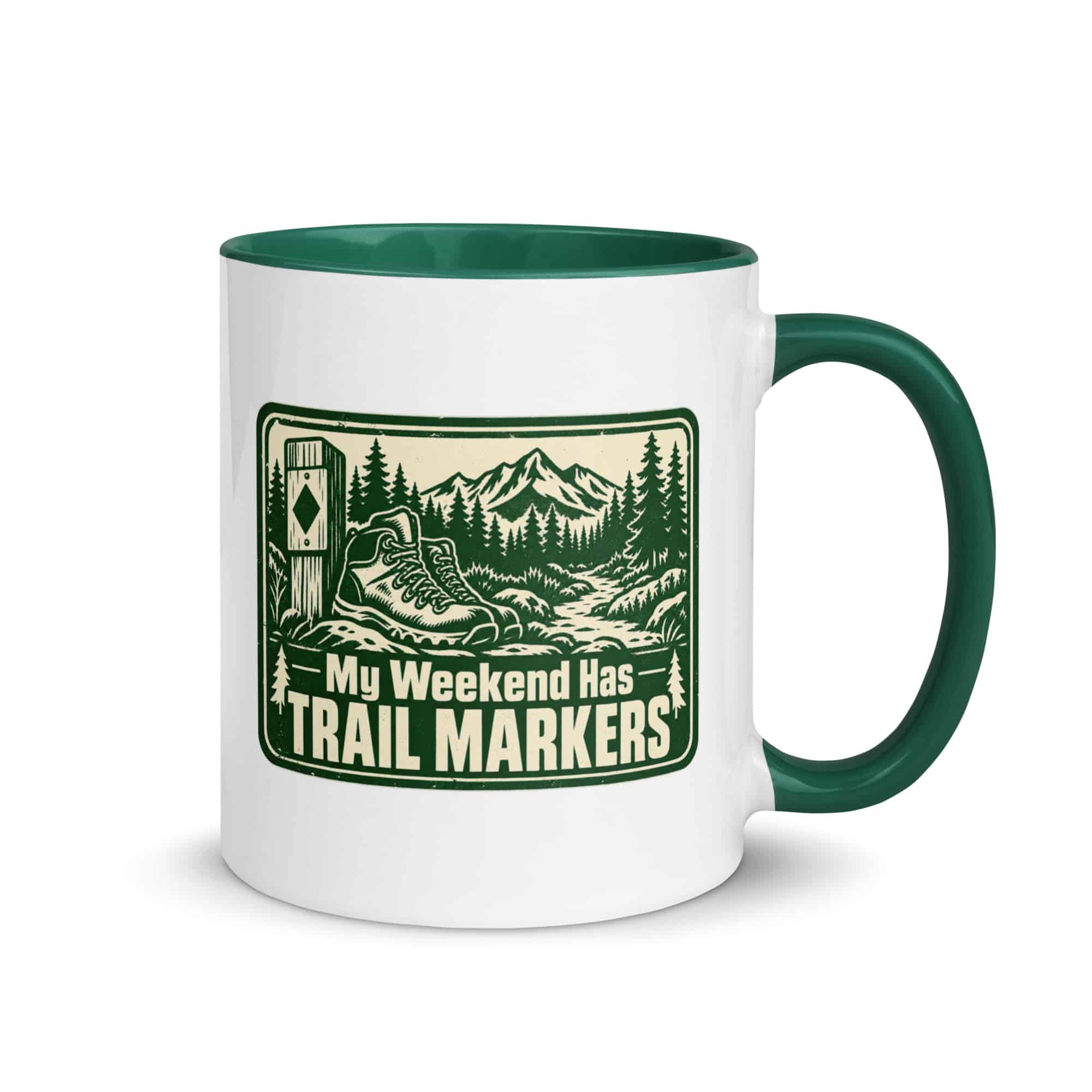 Nature and Adventure Color Inside Coffee Mug: My Weekend Has Trail Markers, Forest Ink Stamp