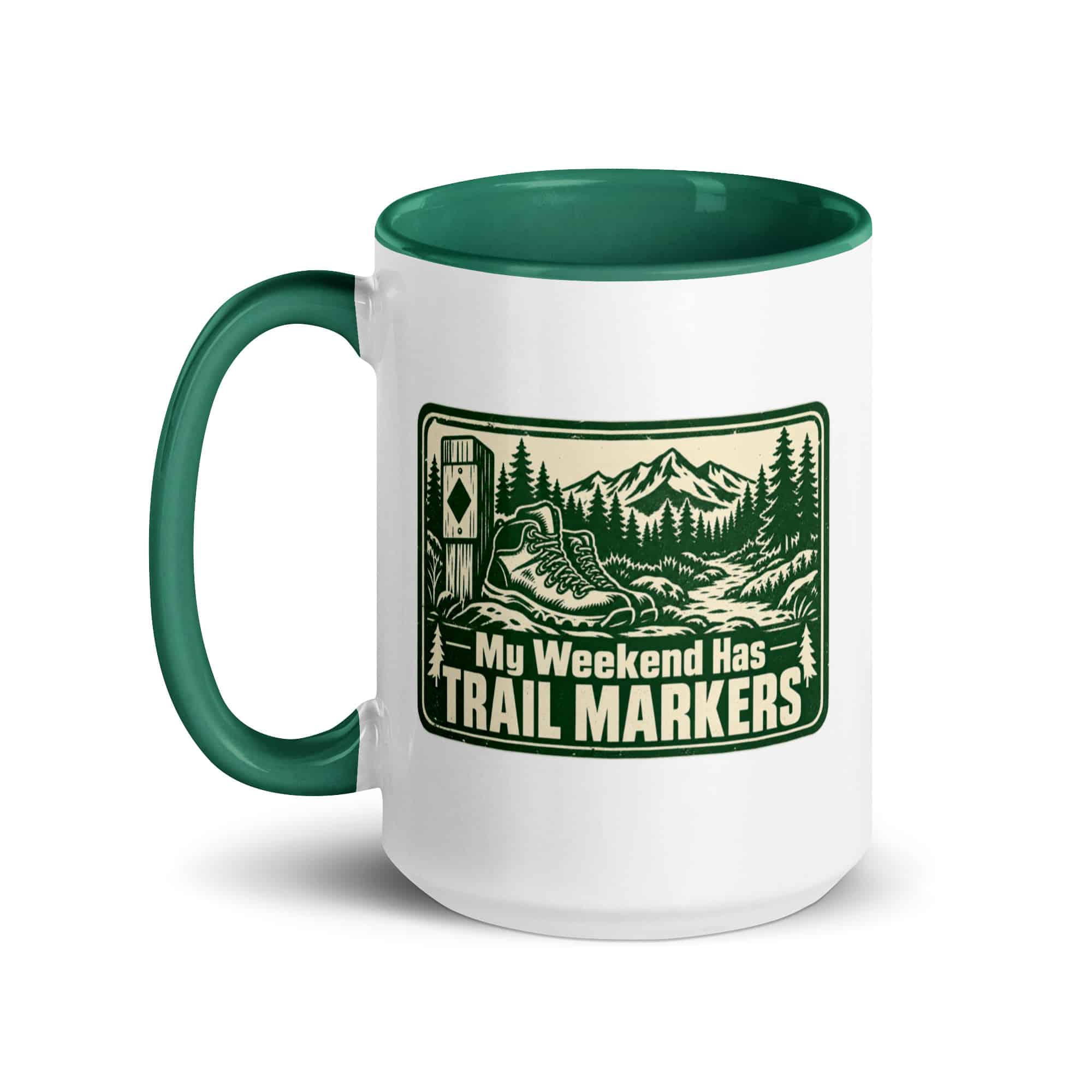 Nature and Adventure Color Inside Coffee Mug: My Weekend Has Trail Markers, Forest Ink Stamp