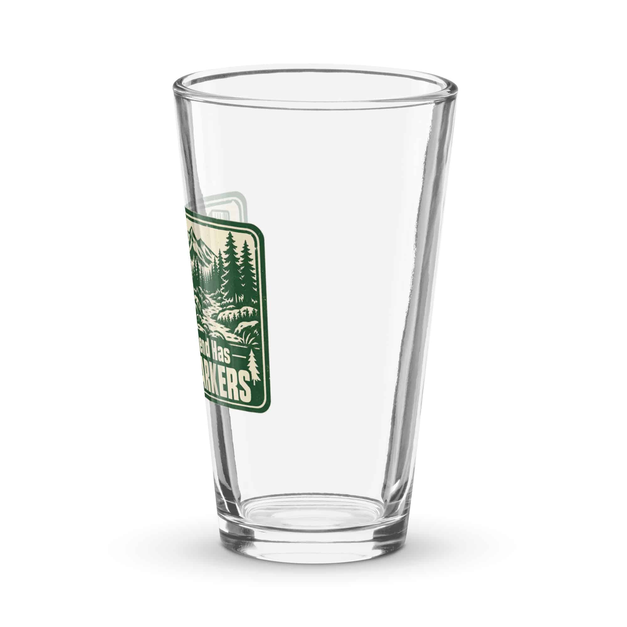 Nature and Adventure Pint Glass: My Weekend Has Trail Markers, Forest Ink Stamp