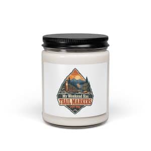 Nature and Adventure Soy Wax Candle: My Weekend Has Trail Markers, Scenic Shield Badge - 9oz - Main