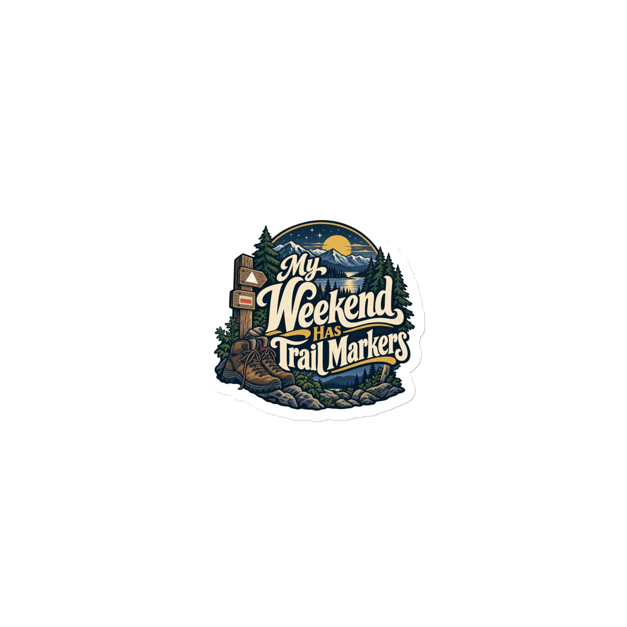 Nature and Adventure Die-Cut Magnet: My Weekend Has Trail Markers, Woodland Scenic Lettering