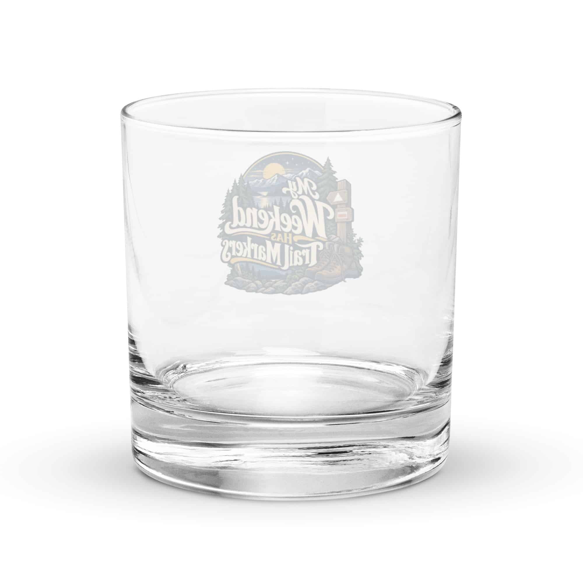 Nature and Adventure Rocks Glass: My Weekend Has Trail Markers, Woodland Scenic Lettering
