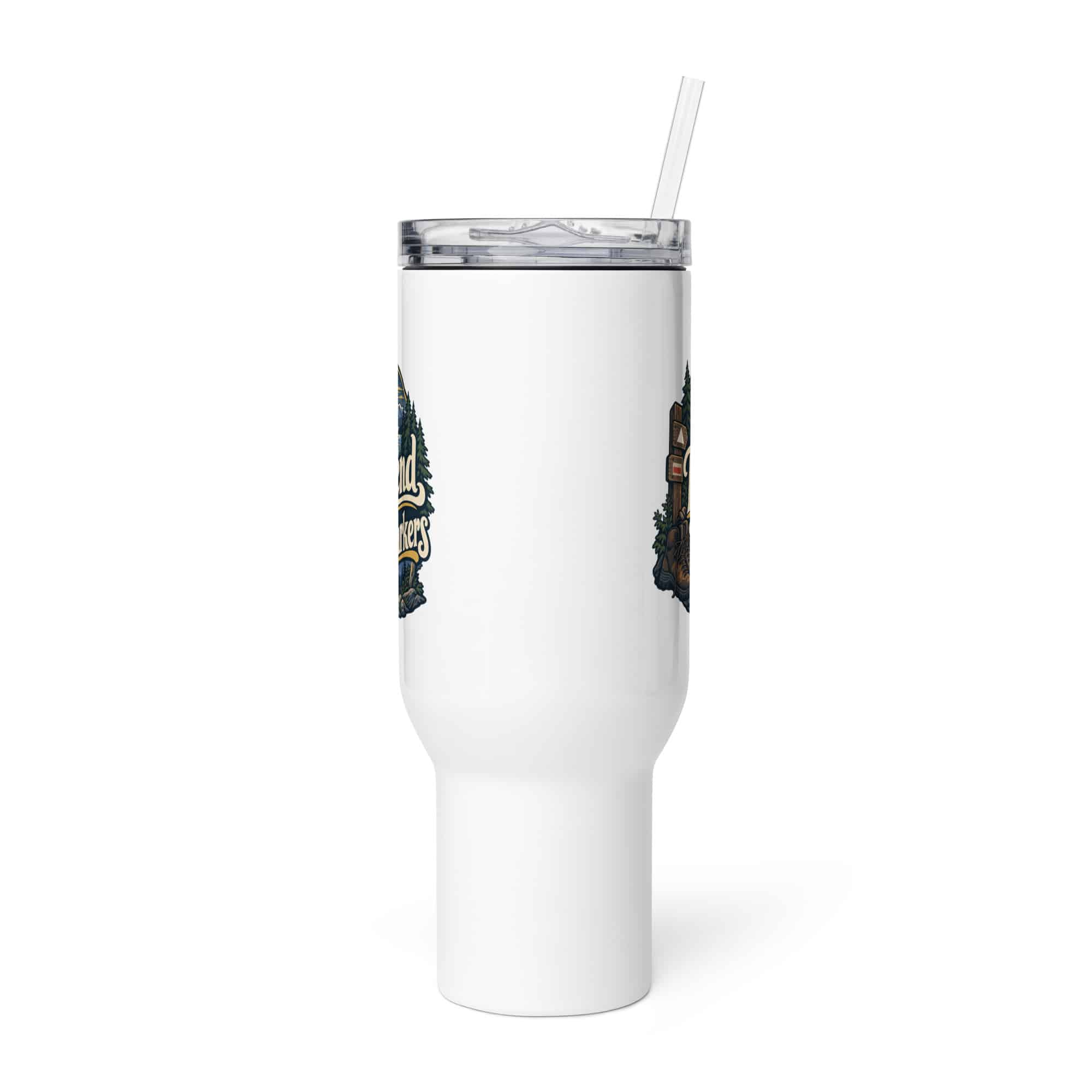 Nature and Adventure Travel Mug: My Weekend Has Trail Markers, Woodland Scenic Lettering