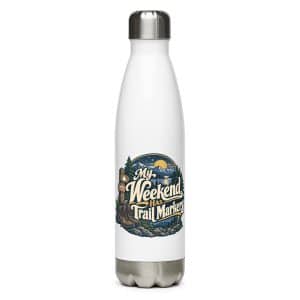 Nature and Adventure Stainless Steel Water Bottle: My Weekend Has Trail Markers, Woodland Scenic Lettering - 17 oz - Main