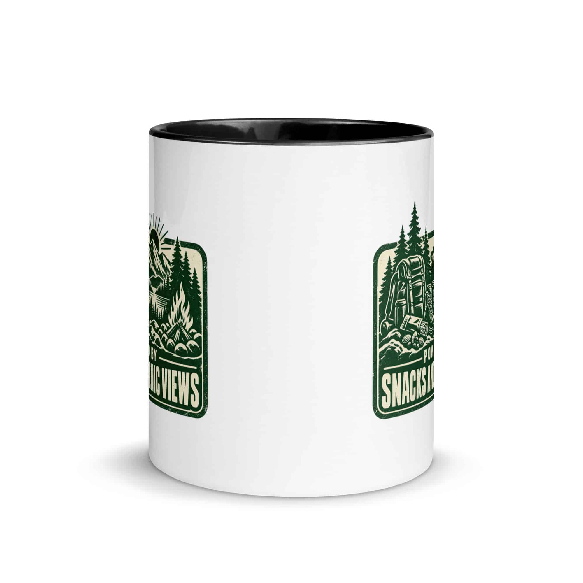 Nature and Adventure Color Inside Coffee Mug: Powered by Snacks and Scenic Views, Forest Ink Stamp