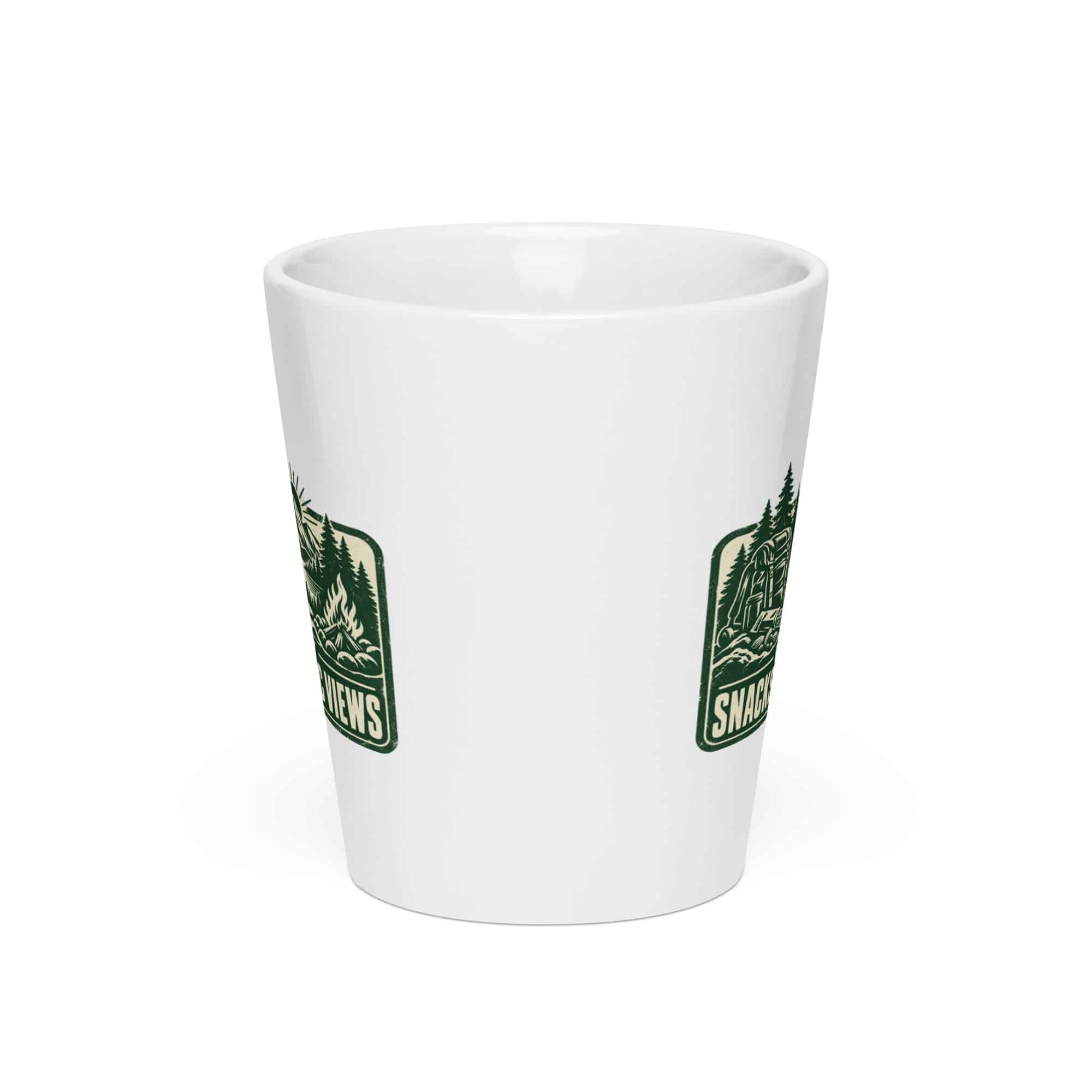 Nature and Adventure Latte Mug: Powered by Snacks and Scenic Views, Forest Ink Stamp