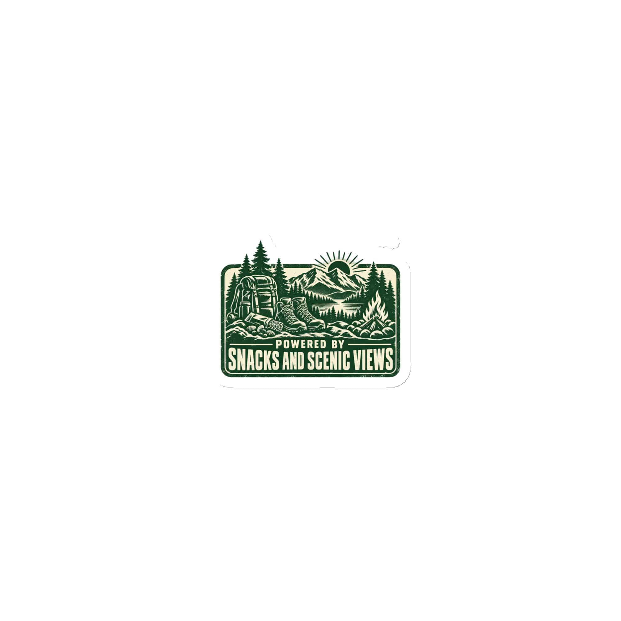 Nature and Adventure Die-Cut Magnet: Powered by Snacks and Scenic Views, Forest Ink Stamp