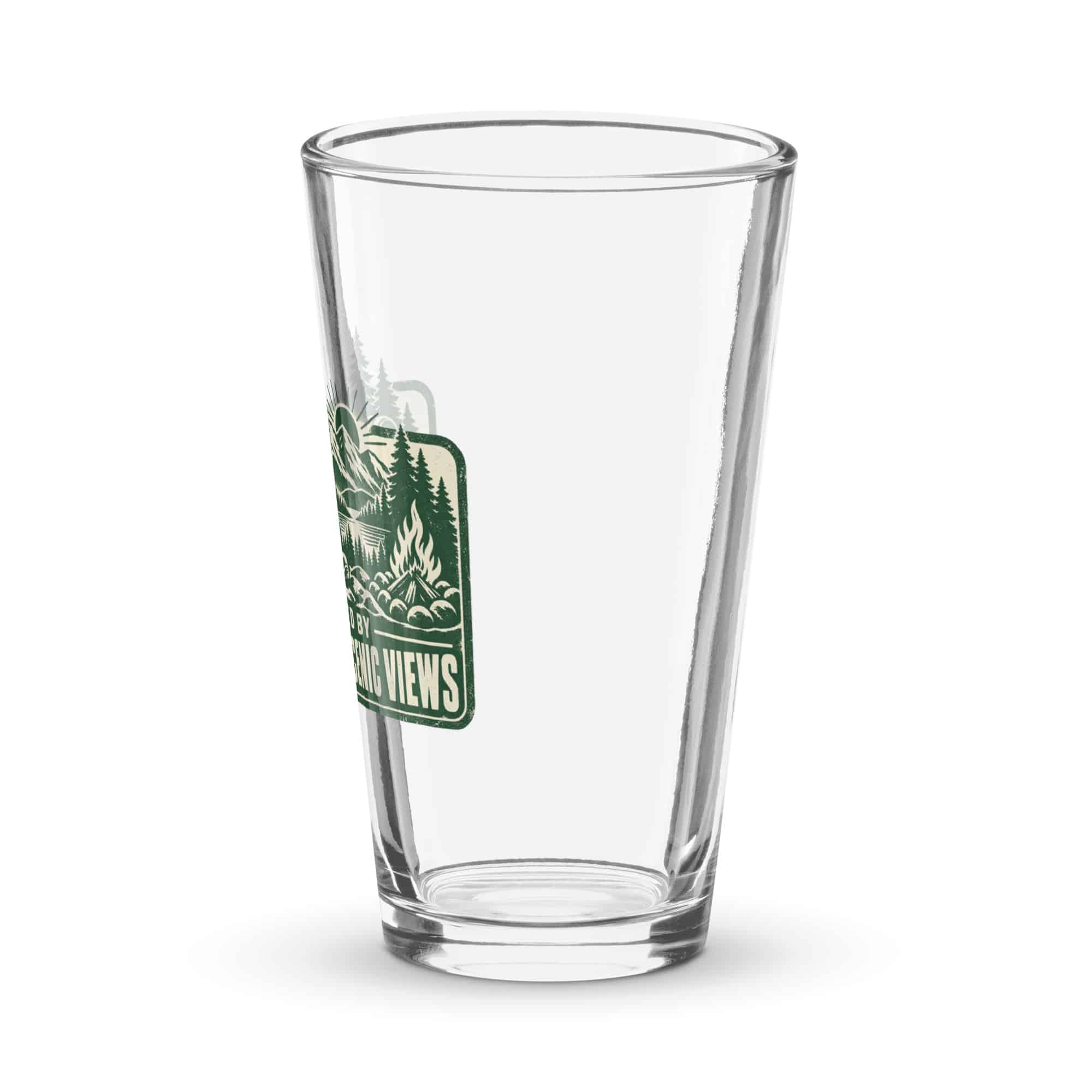 Nature and Adventure Pint Glass: Powered by Snacks and Scenic Views, Forest Ink Stamp
