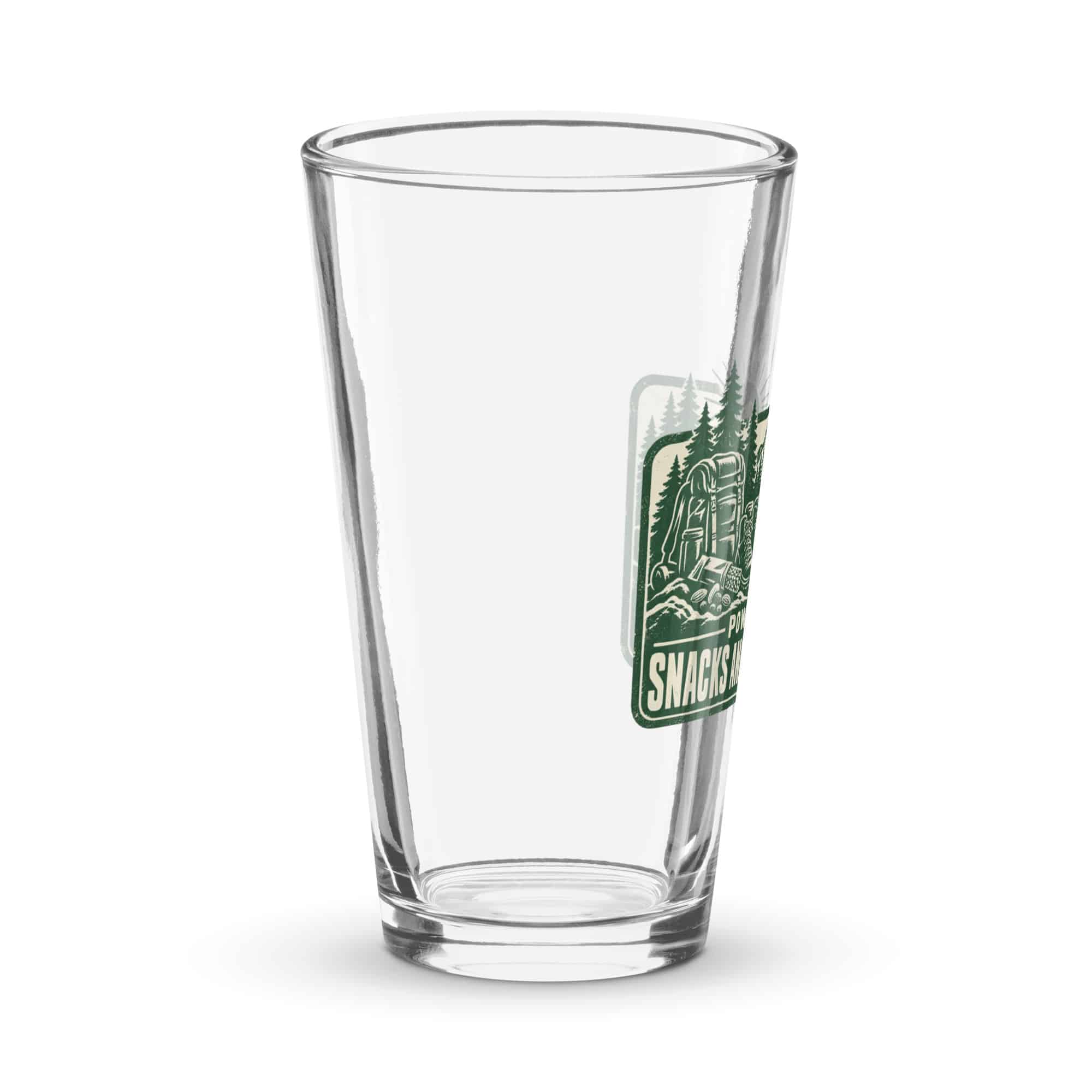 Nature and Adventure Pint Glass: Powered by Snacks and Scenic Views, Forest Ink Stamp