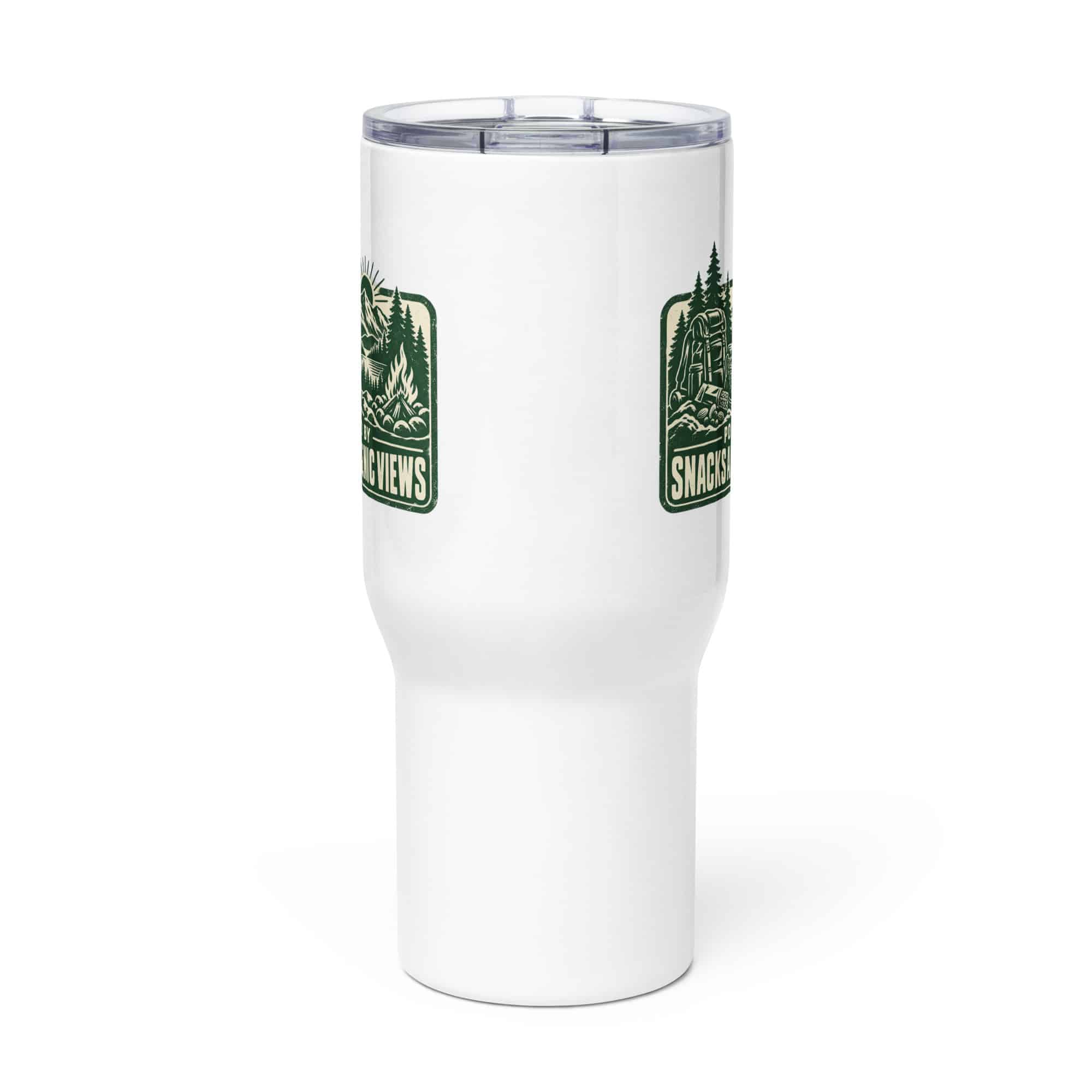 Nature and Adventure Travel Mug: Powered by Snacks and Scenic Views, Forest Ink Stamp