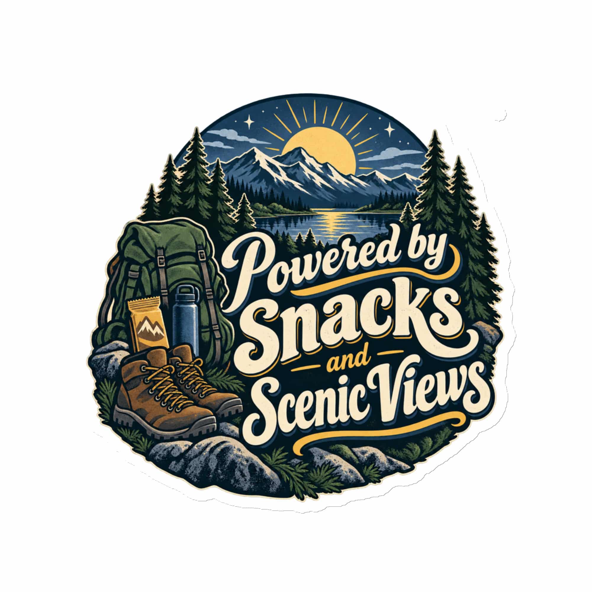 Nature and Adventure Die-Cut Magnet: Powered by Snacks and Scenic Views, Woodland Scenic Lettering