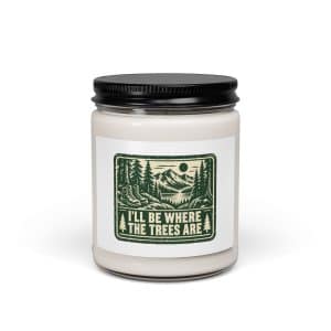 Nature and Adventure Soy Wax Candle: I'll Be Where the Trees Are, Forest Ink Stamp - 9oz - Main