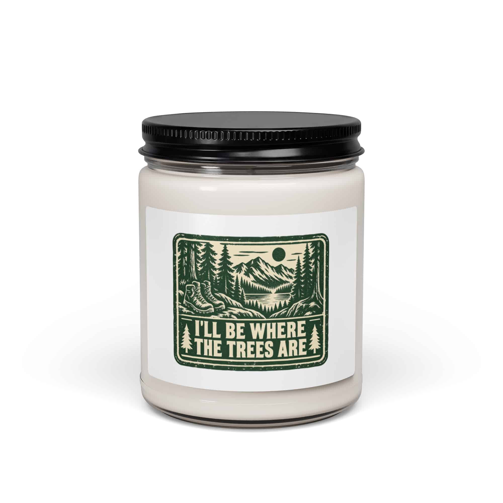 Nature and Adventure Soy Wax Candle: I'll Be Where the Trees Are, Forest Ink Stamp