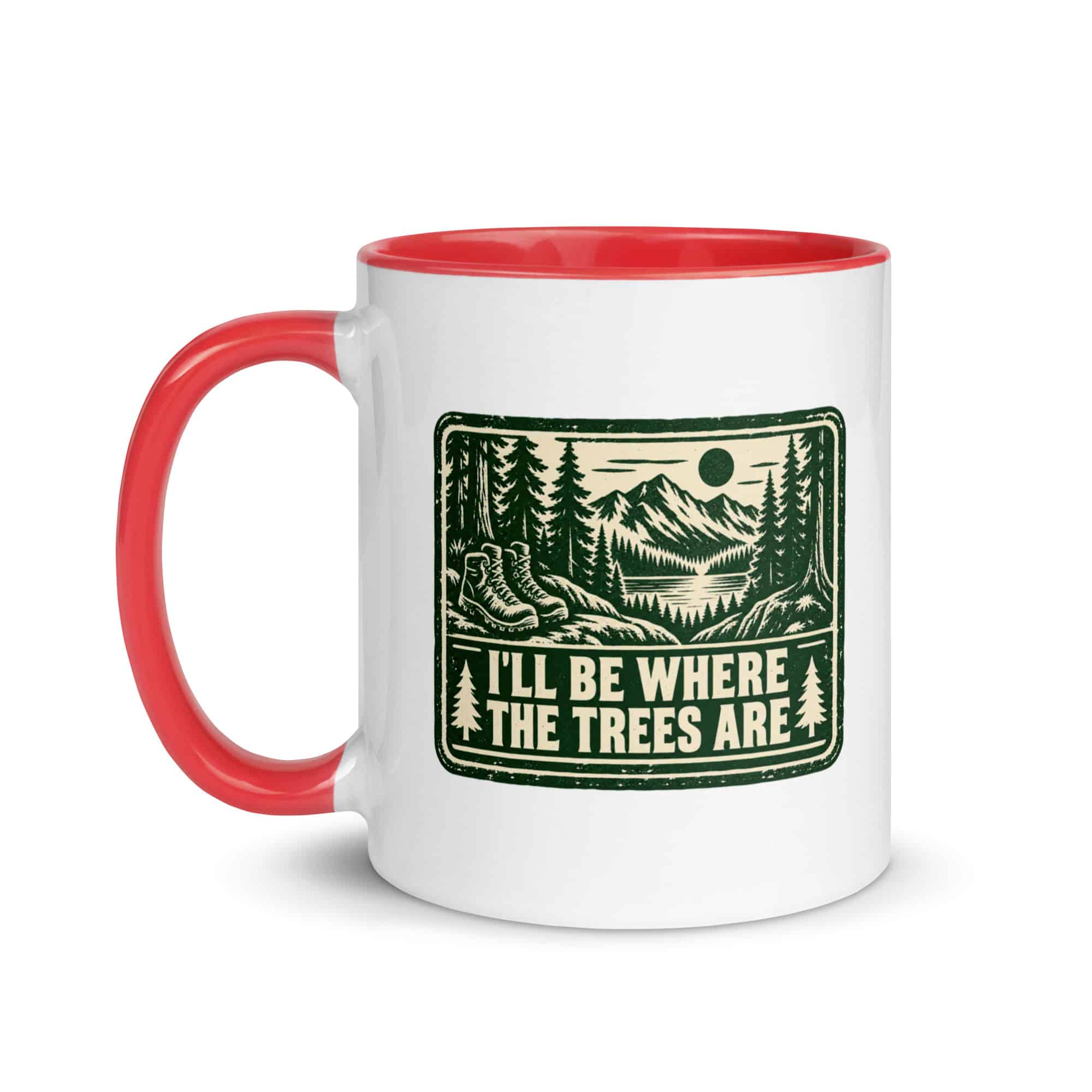 Nature and Adventure Color Inside Coffee Mug: I'll Be Where the Trees Are, Forest Ink Stamp