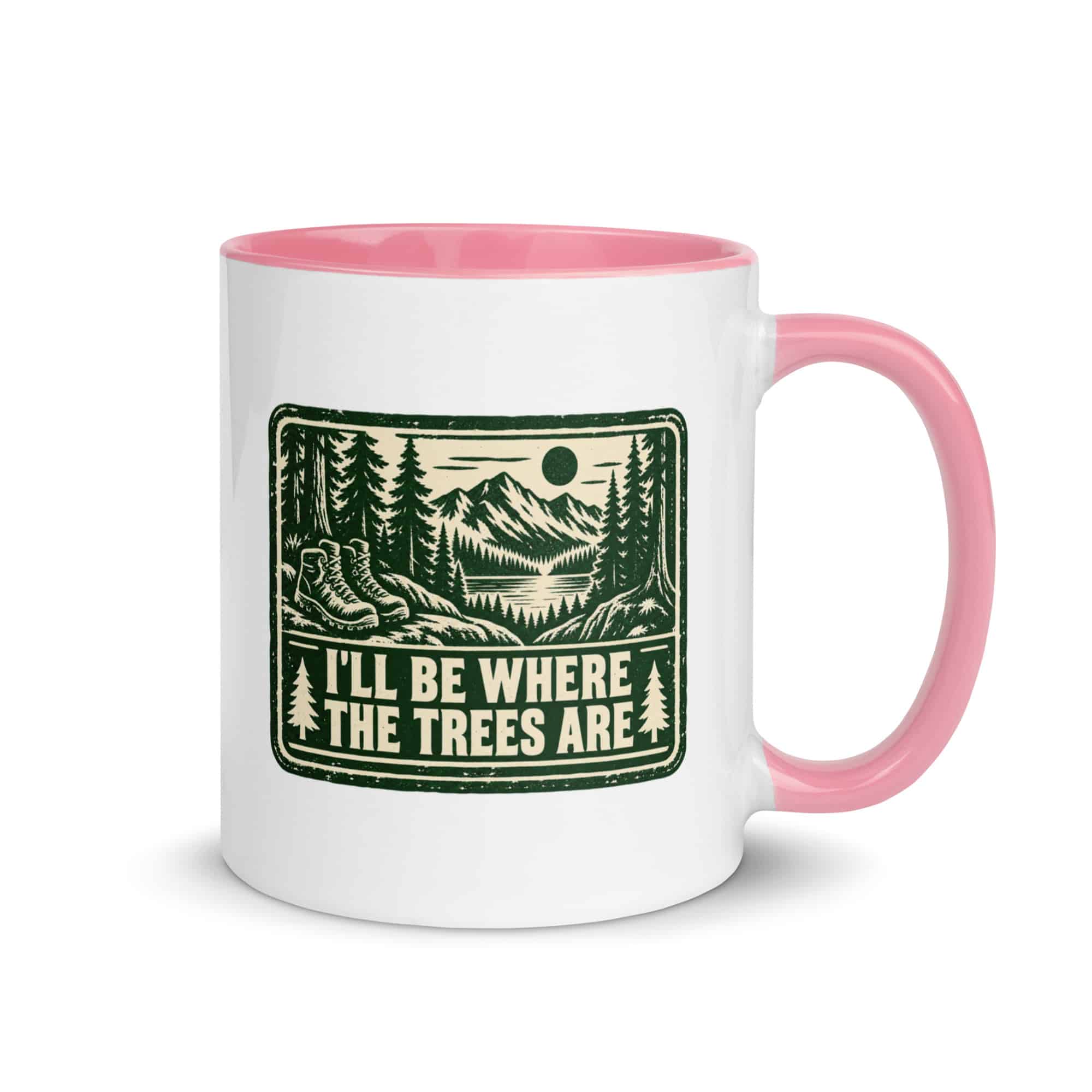 Nature and Adventure Color Inside Coffee Mug: I'll Be Where the Trees Are, Forest Ink Stamp