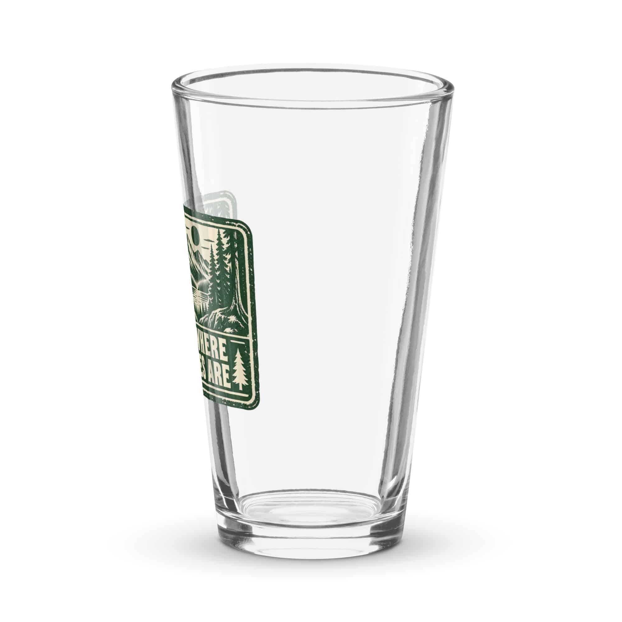 Nature and Adventure Pint Glass: I'll Be Where the Trees Are, Forest Ink Stamp
