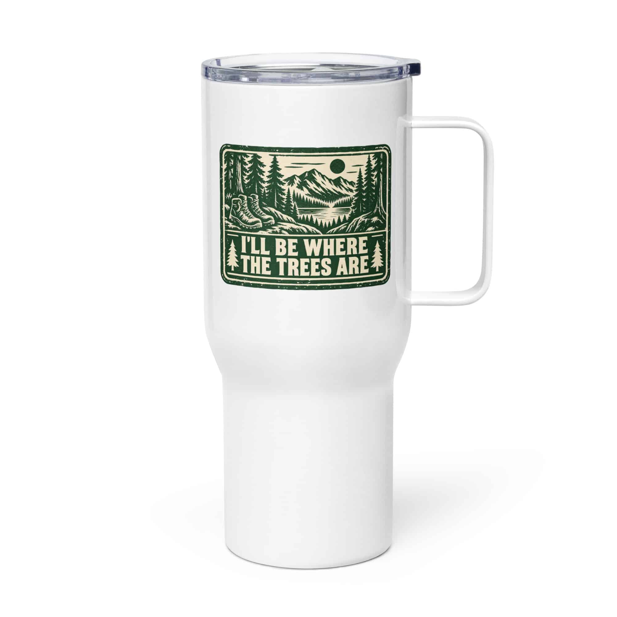 Nature and Adventure Travel Mug: I'll Be Where the Trees Are, Forest Ink Stamp